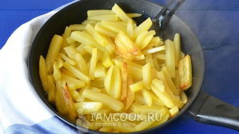 жареная картошка с салом и луком