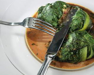 Голубцы из романо с бараниной и чечевицей