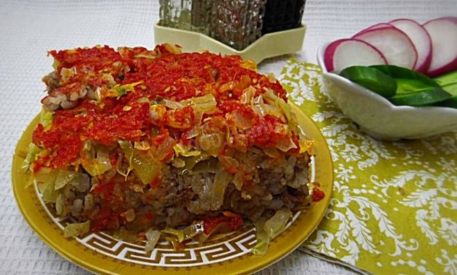 Ленивые голубцы с болгарским перцем