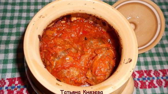 Рецепт Ленивые голубцы с капустой и фаршем в горшочках