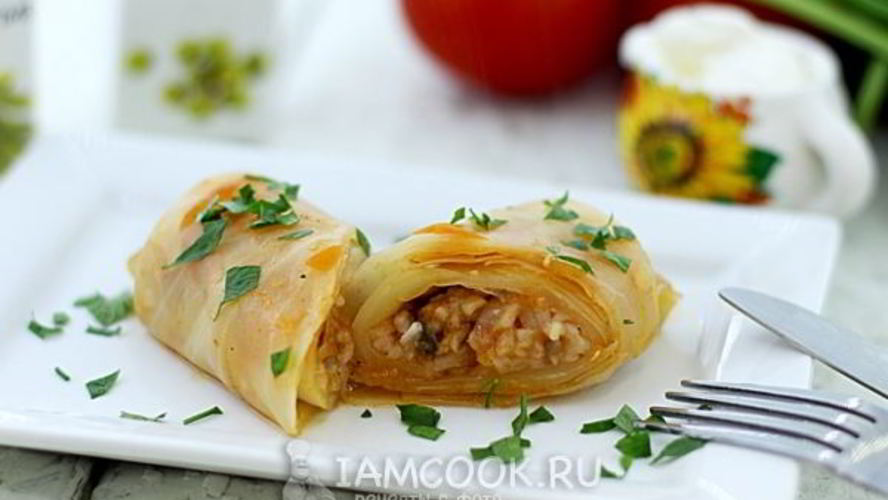 Рецепт постные голубцы с грибами и рисом