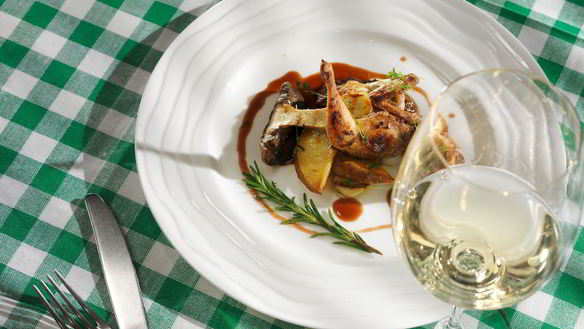 Рецепт Белые грибы с жареной перепелкой