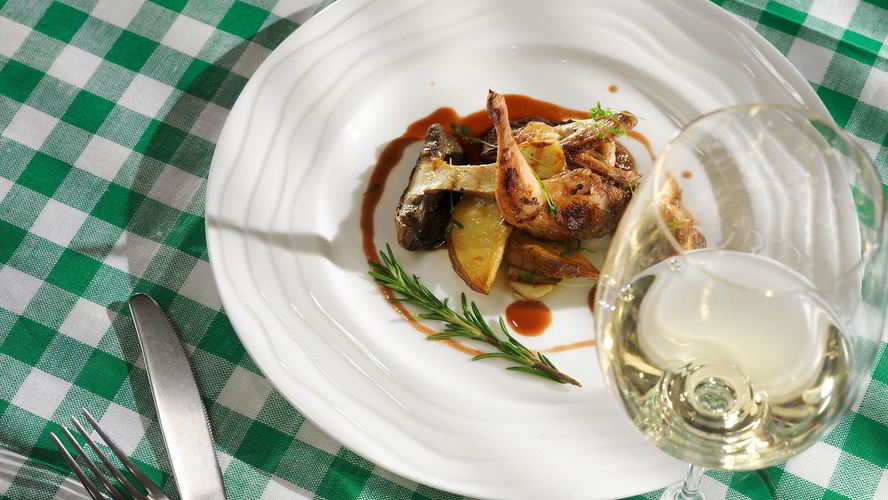 Рецепт белые грибы с жареной перепелкой