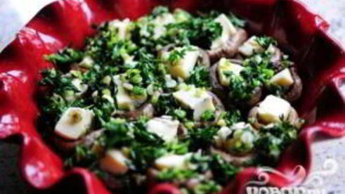 фаршированные грибы с сыром бри