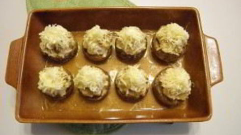 фаршированные шампиньоны в духовке с сыром