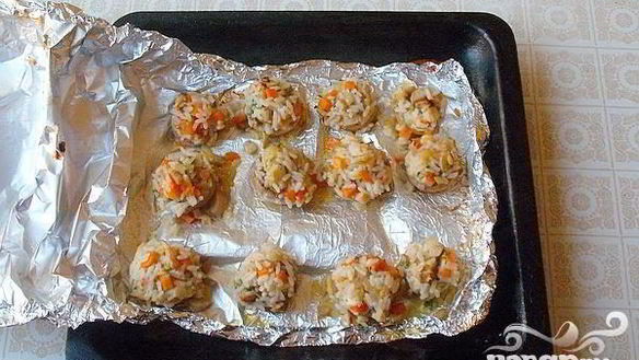 Рецепт Фаршированные шампиньоны в фольге