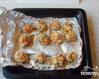 Фаршированные шампиньоны в фольге