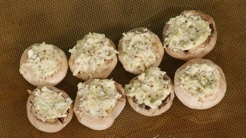 фаршированные шляпки шампиньонов