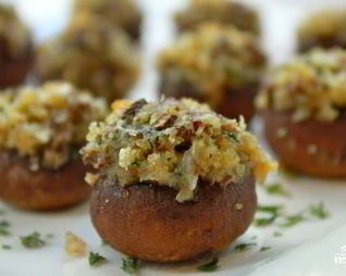 Грибы фаршированные в микроволновке