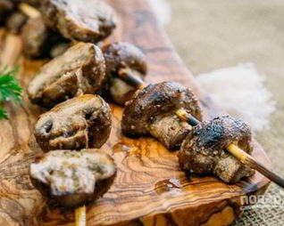 Грибы на мангале