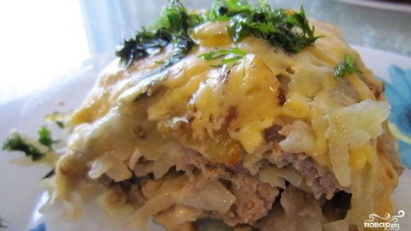 Рецепт Грибы с фаршем и картошкой