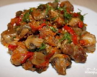 Грибы с овощами в мультиварке