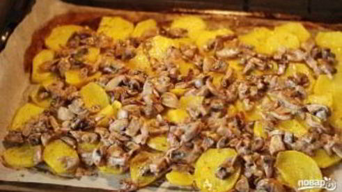 грибы со свининой и картофелем в духовке