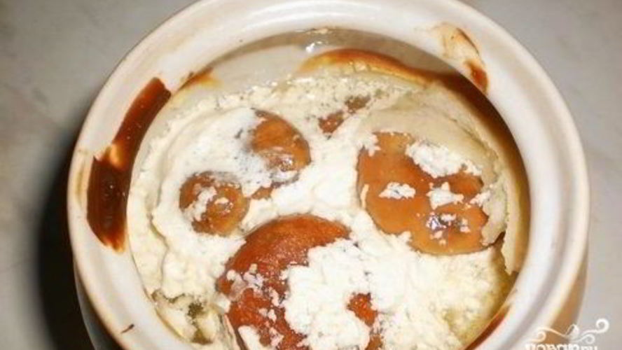 Рецепт грибы в сметане в горшочке