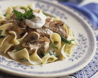 Грибы в сметанном соусе