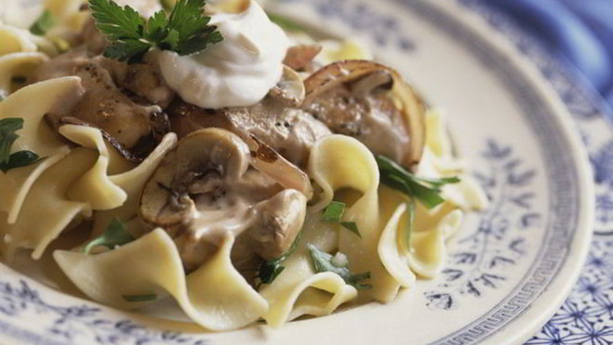 Рецепт грибы в сметанном соусе