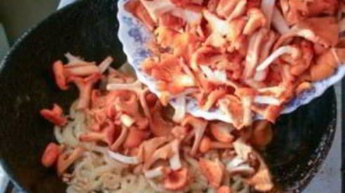 лисички, жареные в сметане