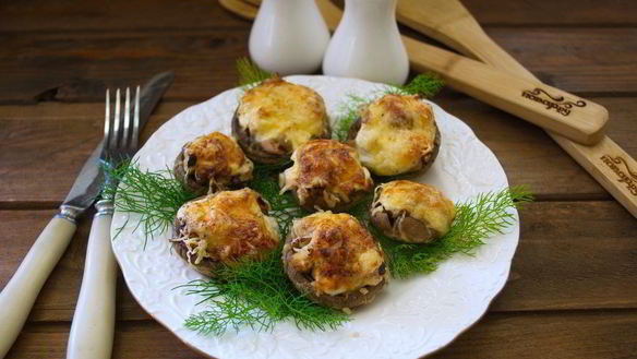 Рецепт Начиненные грибы в духовке