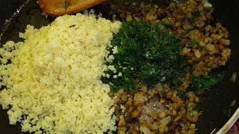 шампиньоны, фаршированные кускусом