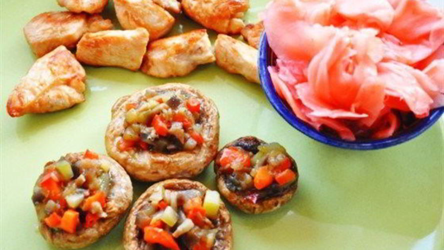 Рецепт шампиньоны, фаршированные овощами