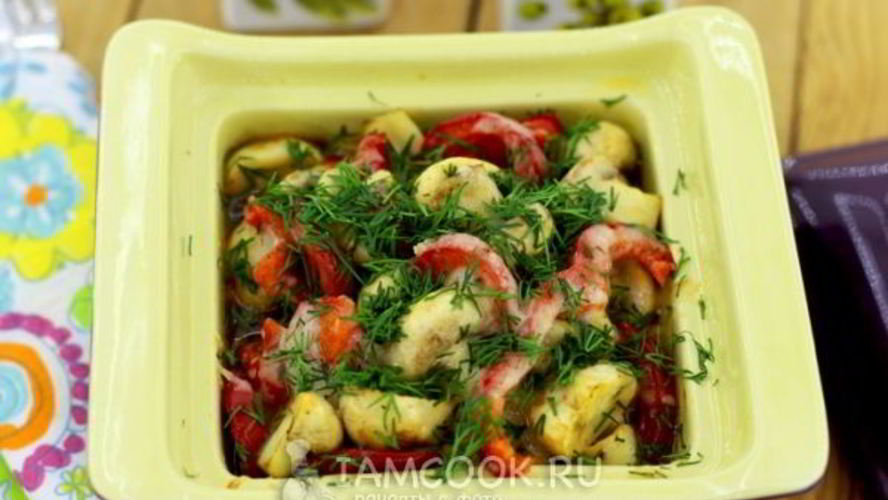 Рецепт шампиньоны с болгарским перцем и пармезаном