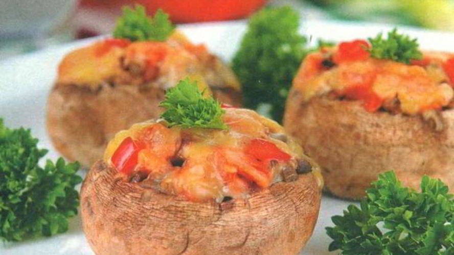 Рецепт шампиньоны с помидорами и сыром