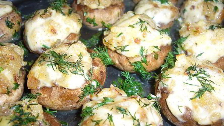 Рецепт шампиньоны с сыром и зеленью