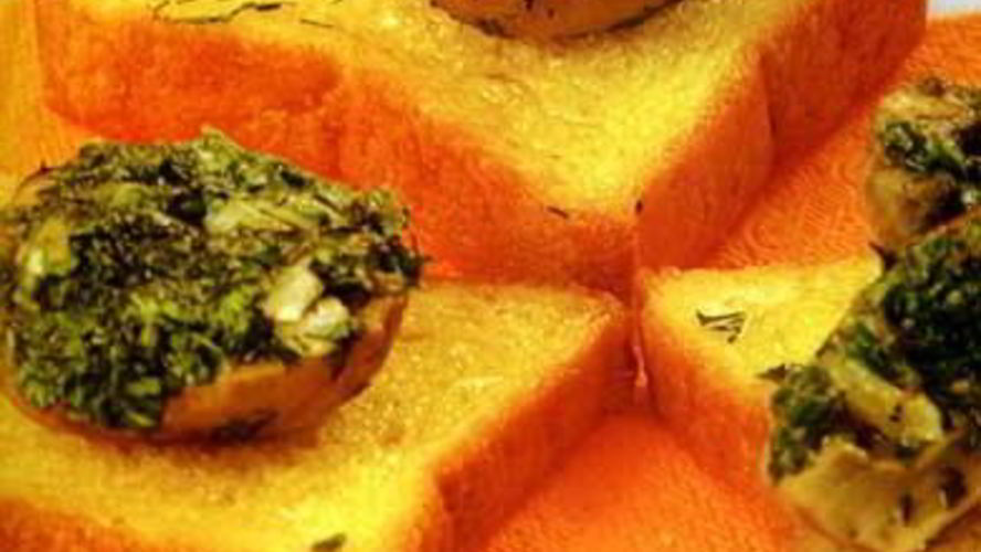 Рецепт шампиньоны с зеленым маслом