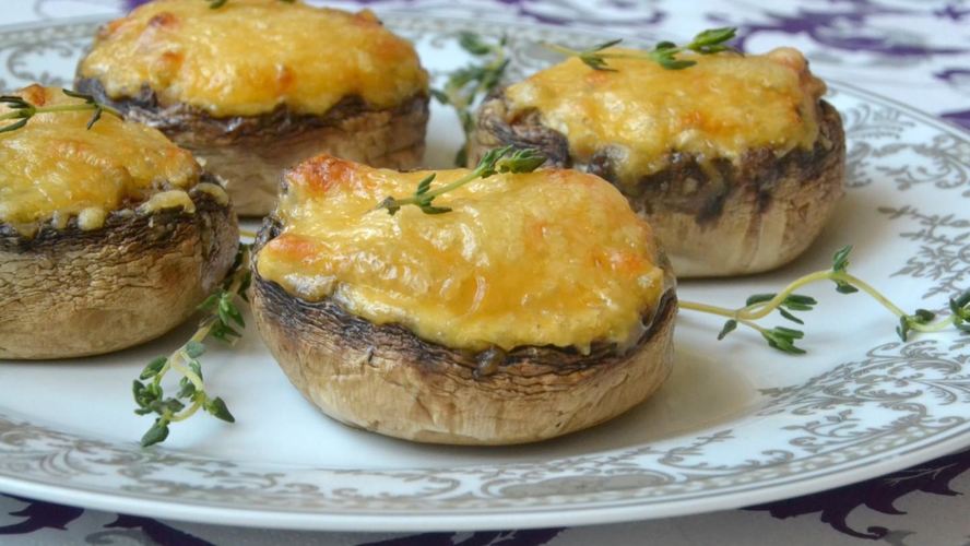Рецепт шампиньоны запеченные с баклажанами и сыром
