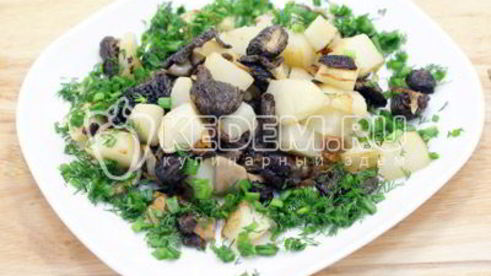 сморчки жареные с картофелем