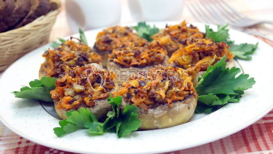 Рецепт запеченные шампиньоны с овощами