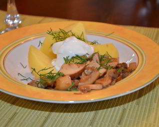 Жареные белые грибы