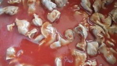 гуляш из желудков куриных