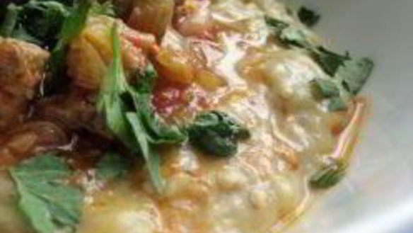 Рецепт Пюре из баклажанов с гуляшом из мяса