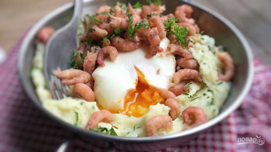 Рецепт картофельное пюре с креветками