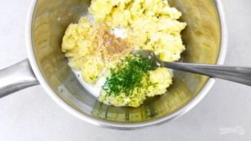 картофельное пюре с креветками