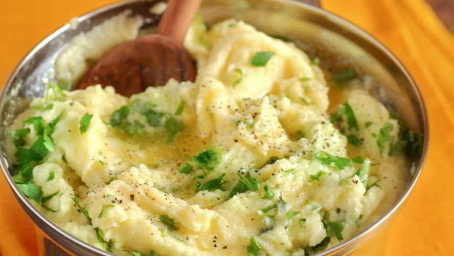 Рецепт картофельное пюре с печеным чесноком и петрушкой