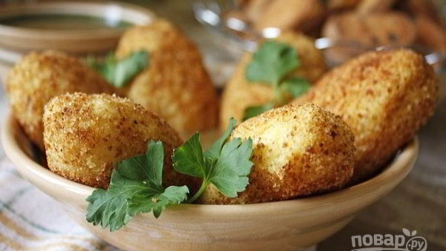 Рецепт картофельные котлеты с рисом и грецкими орехами