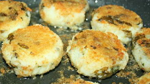 картофельные котлеты с щавелем