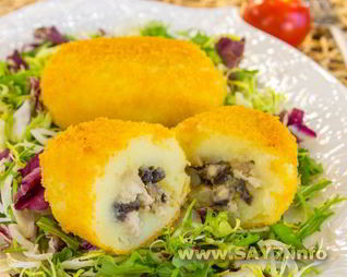 Котлеты из картофеля с фаршем и грибами