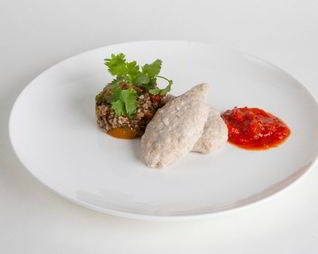 Куриные котлеты на пару с красным рисом