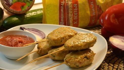 куриные котлеты с овсянкой