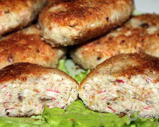 Рыбные котлеты с крабовыми палочками