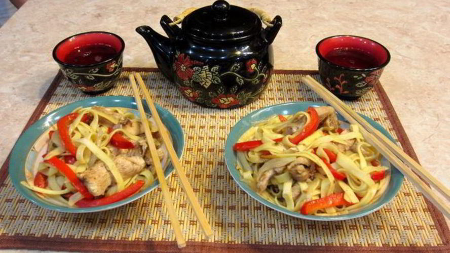 Рецепт лапша с куриной грудкой по-китайски