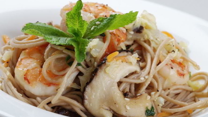 Рецепт лапша соба с креветками