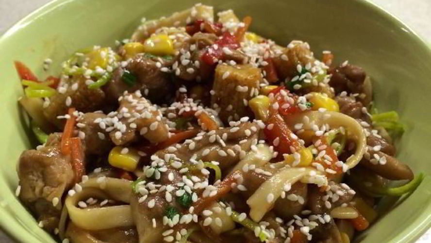 Рецепт лапша удон с курицей терияки