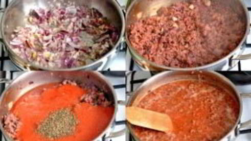 лазанья болоньезе с соусом бешамель