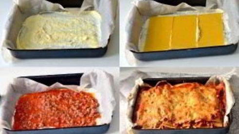 лазанья болоньезе с соусом бешамель