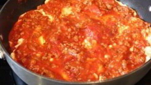 лазанья с фаршем и творогом