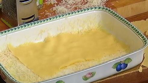 лазанья с грибами, козьим сыром и шпинатом